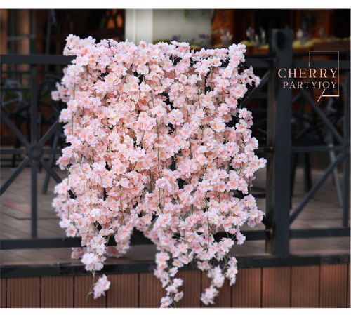 2 Stück Künstliche Kirschblüte Gefälschte Seide Blume Hängende Rebe Sakura Party Dekor - Bild 11 von 28