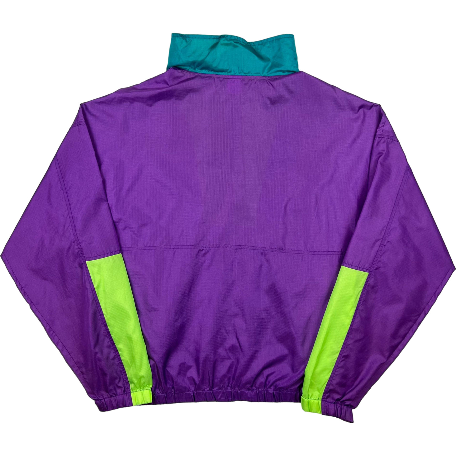 Vintage 90's Columbia Colourblock Windbreaker Jacket Purple Green Large image 2