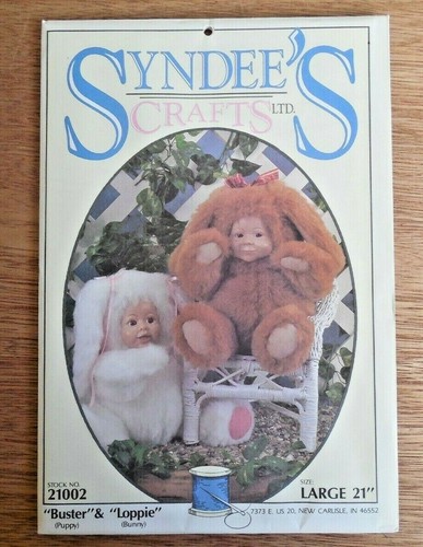NEU Syndee's Crafts Schnittmuster 23002 Buster/Welpe & Loopie/Hase Größe Lg 21 Zoll