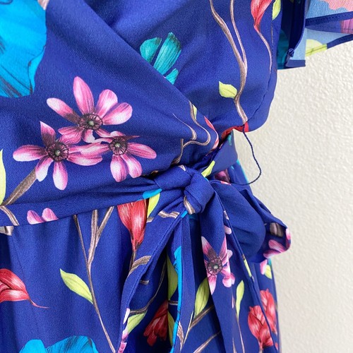 Vestido para mujer PARKER talla S azul Valencia eclipse floral con volantes altos-bajos - Imagen 5 de 11