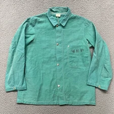 Vintage Sandstone Shirt Mens M Seafoam Green Flame Retardant MED Inmate