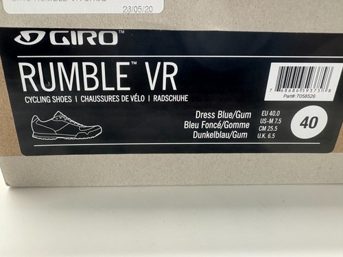giro rumble vr mtb cycling shoes BLUE/GUM UK6.5 EU40 NEW BOXED - Picture 22 of 24