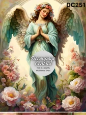 Floral Angel | A4 8.3" x 11.7" | Rice Paper for Decoupage | Decoupage Central