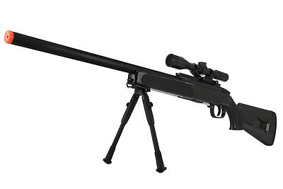 CYMA Airsoft MK51 Replica Bolt Action Sniper Rifle scale 1:1 w/bipod Scope  BLACK