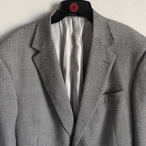 Hart Schaffner Marx Loro Piana 100% Cashmere Houndstooth Plaid Sport Coat 44R - Picture 2 of 18