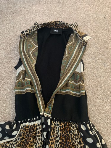 Dolce and Gabbana D&G Multi Pattern Scarf Silk Runway Dress IT40 UK8 US4 EU34 - Picture 13 of 22