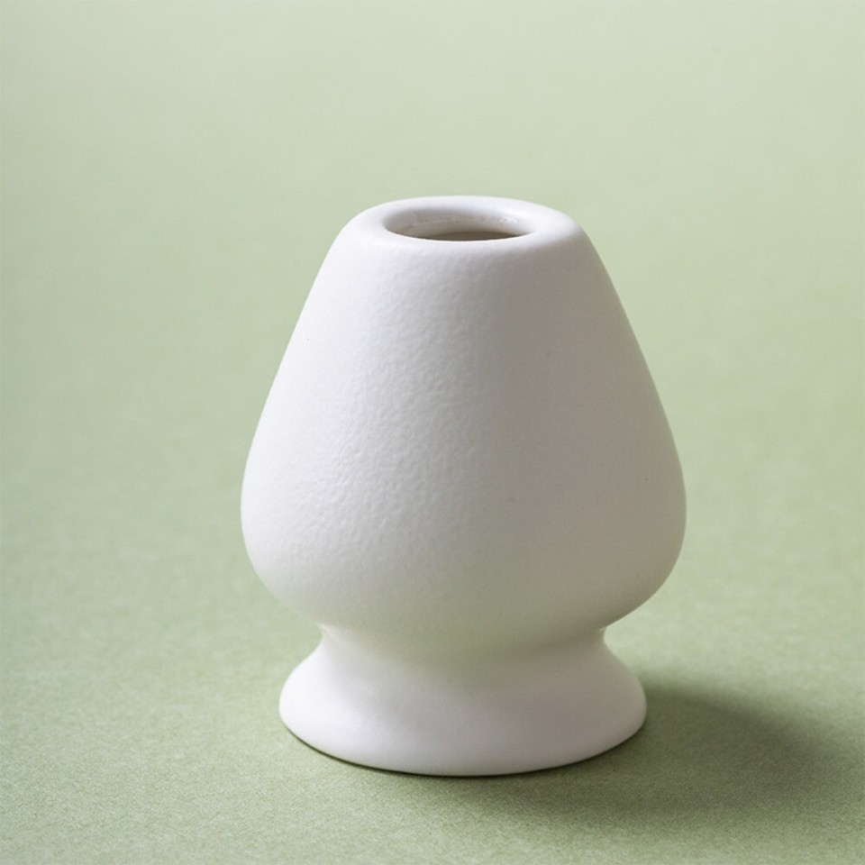 Ceramic Matcha Whisk Holder - Traditional Chasen Stand For Tea Whisk, 73mm, Yellow White
