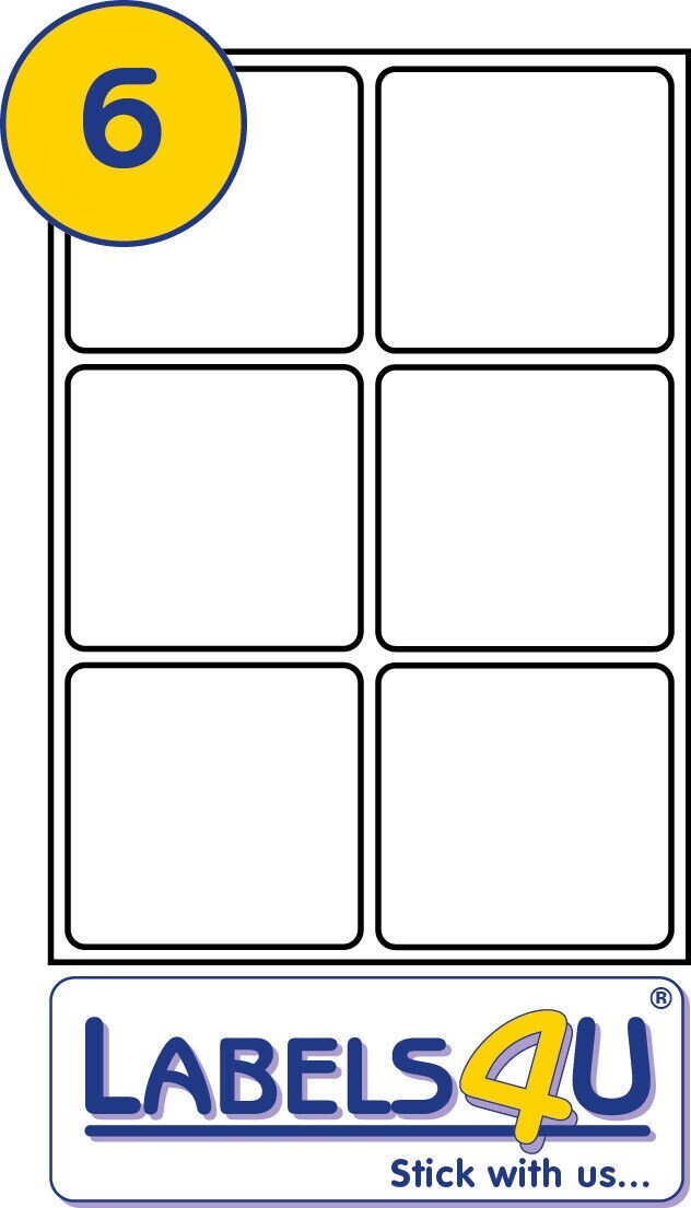 Labels4u A4 White STICKY Labels 500 Sheets of 6 Labels Per Sheet 99.1 x 93.1