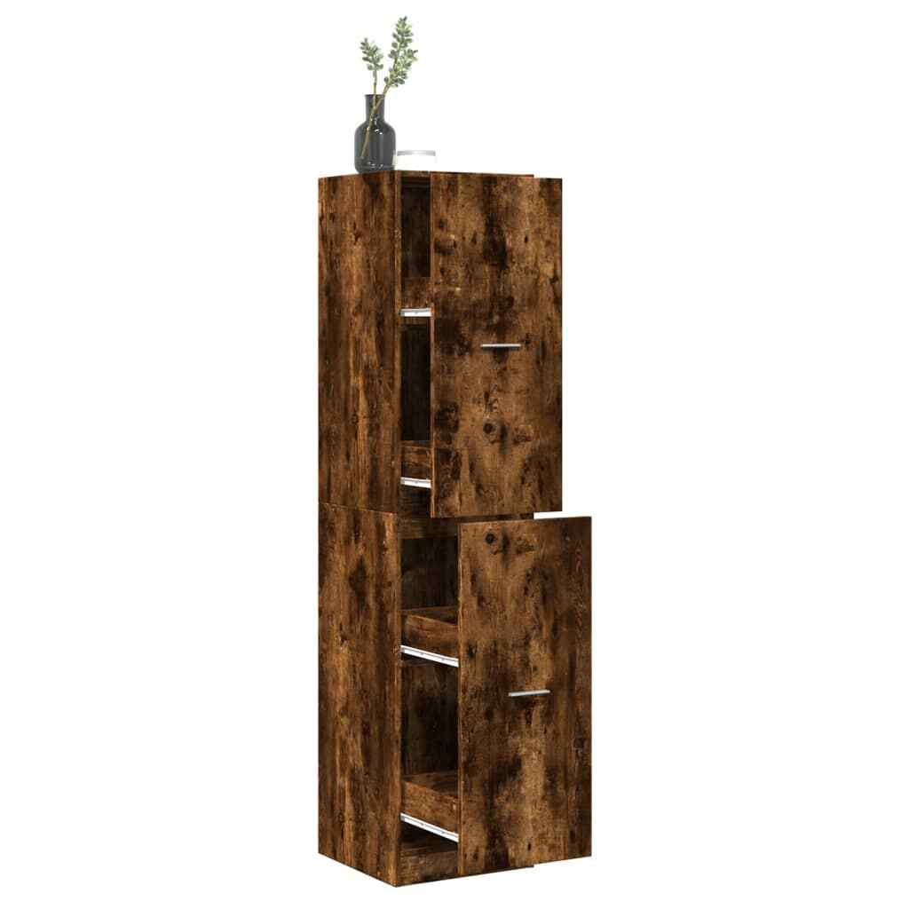 vidaXL Apothecary Cabinet聽Smoked Oak 40x41x174.5 cm Engineered Wood