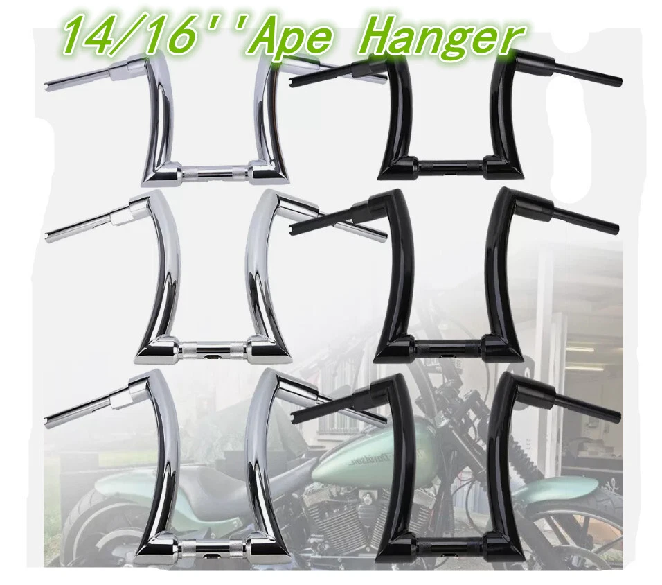 14/16'' Rise Ape Hanger Handlebar Fit For Harley Softail 2000-2021 - Imagem 2 de 4