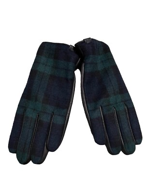 VINEYARD VINES MEN S GLOVES BLACKWATCH LEATHER PLAID S/M  NWT