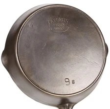 Vintage Favorite Piqua Ware No 9B Cast Iron Skillet Excel Restored Condition