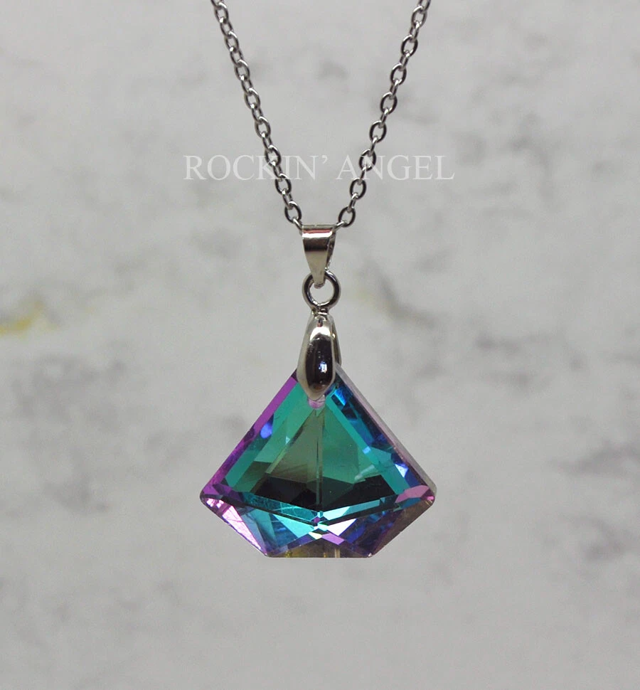 Steel and hotsell blue diamond pendant