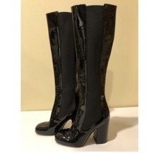 Laurence Dacade Patent Leather Black Knee High Boots $1,150 (size: 36eu) New 