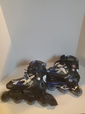 Schwinn Roller Blades X-Pulse Blue Silver Youth Size 5-8 Adjustable. Good used 