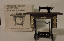Vintage  Miniature Dollhouse Concord  1:12 Antique Treadle Sewing Machine In Box