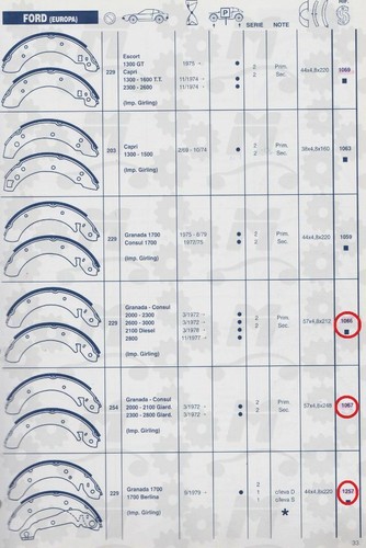 Serie ganasce freni posteriore per Ford Escort 1300GT Capri 1300 1600 2300 - Picture 2 of 3
