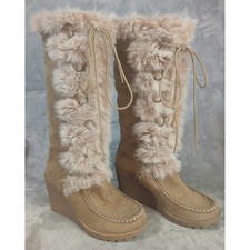 Unionbay Tan Faux Suede Faux Fur Mock Lace Up...