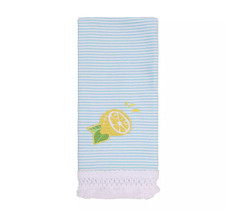 Summer Lemon Striped Fringe Kitchen Towel 15" x 26"