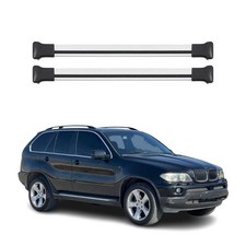 Dachtr�ger Quertr�ger f�r BMW X5 E53 1999-2006 2-tlg Aluminium grau