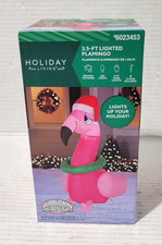 Holiday Living 3.6ft Lighted Flamingo Christmas Airblown Yard Inflatable Decor