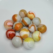 Vintage Corkscrew Glass Marbles Lot Orange Yellow White Swirls Garage Find