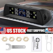 Wireless Solar Tpms Lcd Car Tire Pressure Monitoring System 4 External Sensors