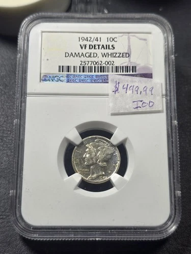 Rare 1942/1 P Mercury Head Dime Key Variety NGC VF Details Philadelphia Mint