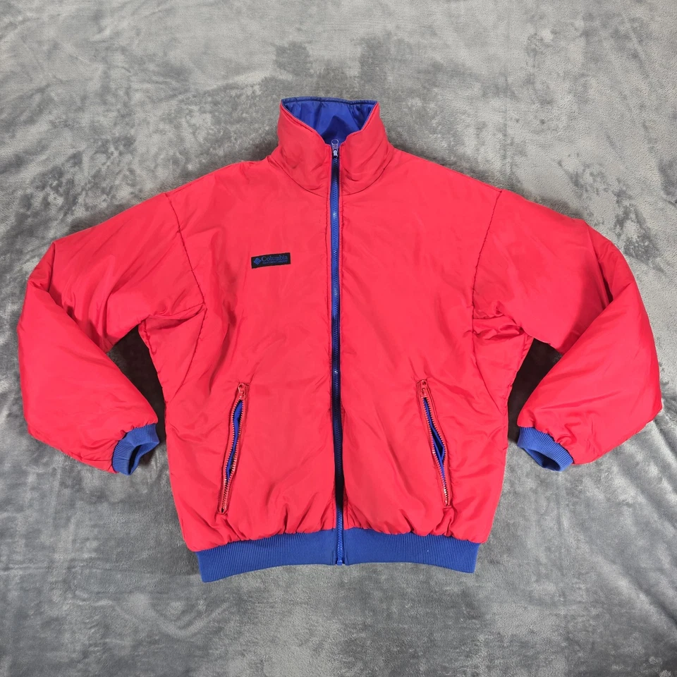 VTG Columbia Reversible Jacket Mens M Red Blue Full Zip Insulated Bomber - Image 4 of 4