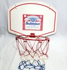 Vintage Budweiser Beer Basketball Wood Backboard 23.5" x 17.5" Metal 12" Rim Net