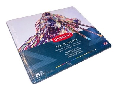 Derwent Coloursoft Pencil Set in Original Tin 24 Count ( 0701027) Sealed Free pp