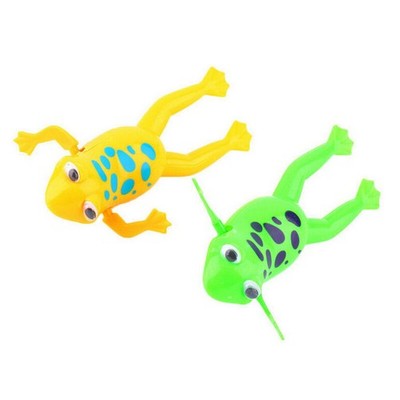 2Pcs Cute Bathroom Tub Bathing Toy Clockwork Wind UP Plastic Bath Frog Baby kids