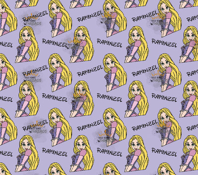 Princess Rapunzel Custom Print 1 Yard Fabric Seamless Design Approx 59x36