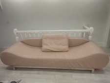 Pink Leather Chez Lounge Sofa