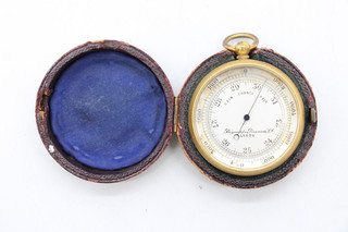 C Antique Reynolds & Branson Pocket Barometer Working Pressure Tested Cased