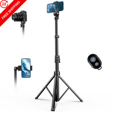 Extendable Phone Tripod for iPhone, Selfie Stick with Remote 62in, Black