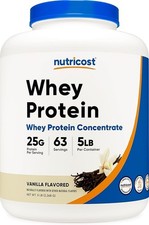 Nutricost 5LB Whey Protein Powder Vanilla Whey Concentrate --FREESHIP 11.79 per gallon