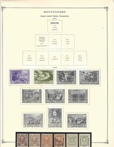 Montenegro lot of 8, MH, MNH, CTO includes Italian Occupation Stamps