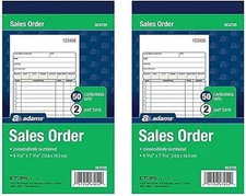 Adams 2-Part Carbonless Sales Order Book, 50 Sets, 2 Pack