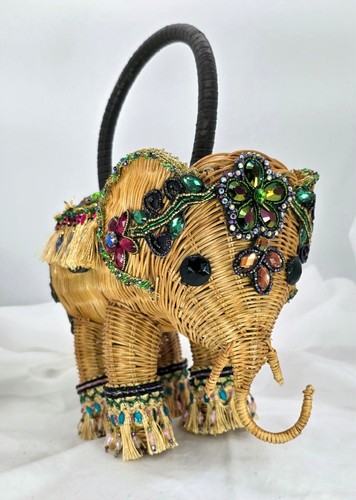 Mary Frances Elephant Straw New Delhi Resort purse