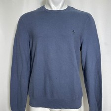 Original Penguin Blue Textured Cotton Sweater Men's LARGE