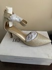 BNIB DREAM PAIRS Women's Low Heel Ankle Strap Pumps SIZE 9 GOLD/GLITTER