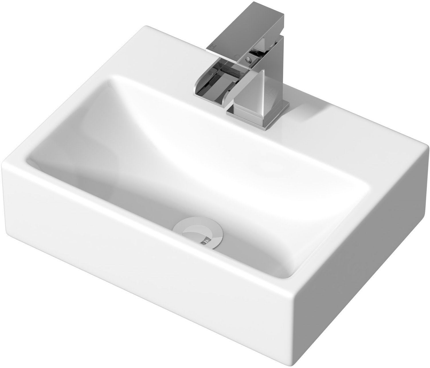 Ceramic Bathroom Vanity Wash Basin Sink Countertop Single Lever Mixer Tap Bundle