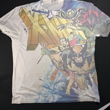 Y2K X-Men T Shirt Men's Size XL Marvel Comics AOP Graphic Cartoon Wolverine