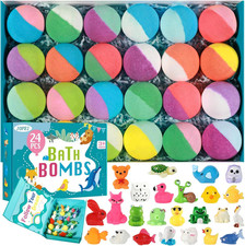 Fizzy Surprise Bath Bombs for Kids - 24 Pack with Hidden Toys Inside