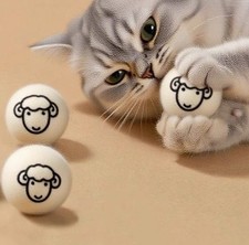 Cat Wool Ball Toy Natural Felt Interactive Chase Play Toy for Indoor Cats