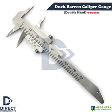 Dental Duck Barren Sliding Caliper Orthodontic Measuring Gauge Double Head -80mm