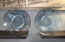 Vtg Set Of 2 KIG Blue Salad Bowls - 9” - EUC