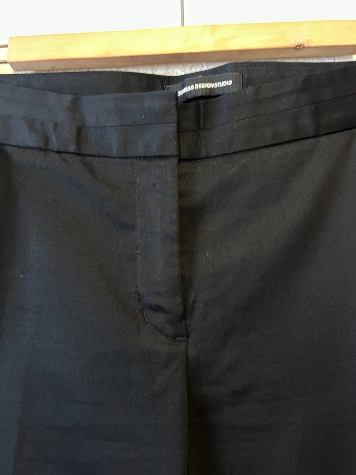 Express Editor Pants Black Boot Cut Sz 12 Career Stretch Minimalist Capsule Y2K - Image 2 of 4