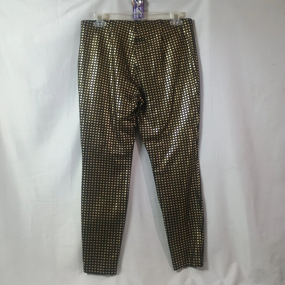 Pantalones Cortos Maison Jules Mujer L Negro Dorado Punto Metálico Gótico Rock Mob Esposa Foto 3 de 4